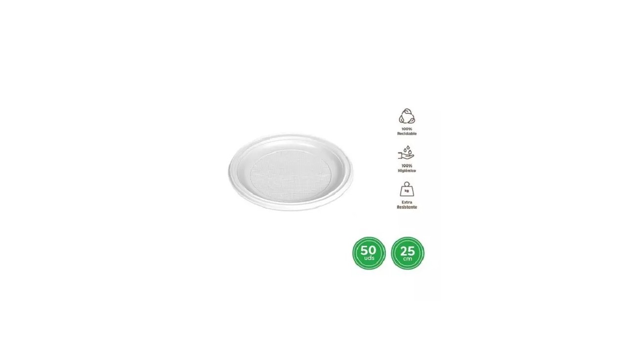 50 PLATO LLANO REDONDO 25CM 904500