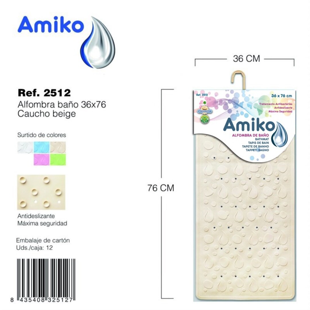 ALFOMBRA BAÑO 36X76 BEIGE 9046500