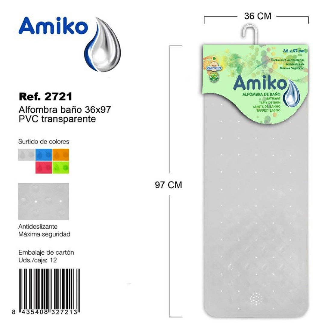 ALFOMBRA BAÑO 36X97  TRANSP. 9063000