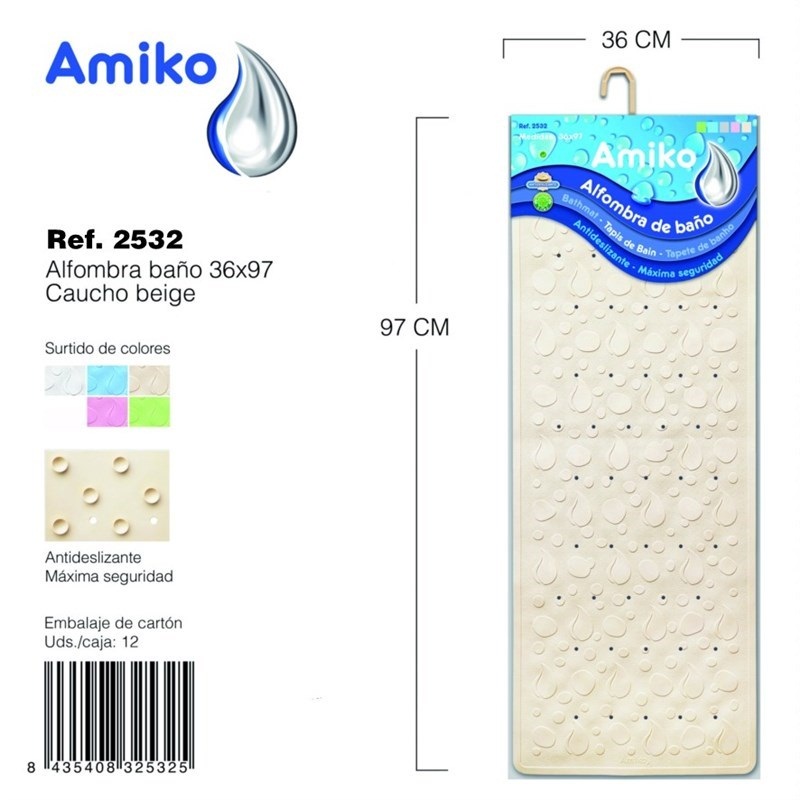 ALFOMBRA BAÑO 36X97 BEIGE 90570