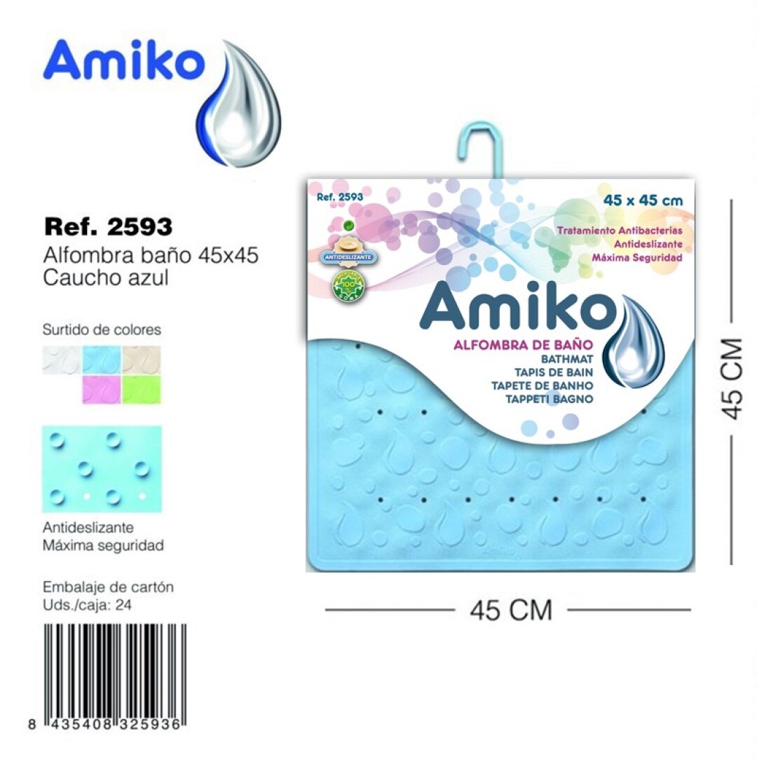 ALFOMBRA BAÑO 45X45 AZUL 9034500