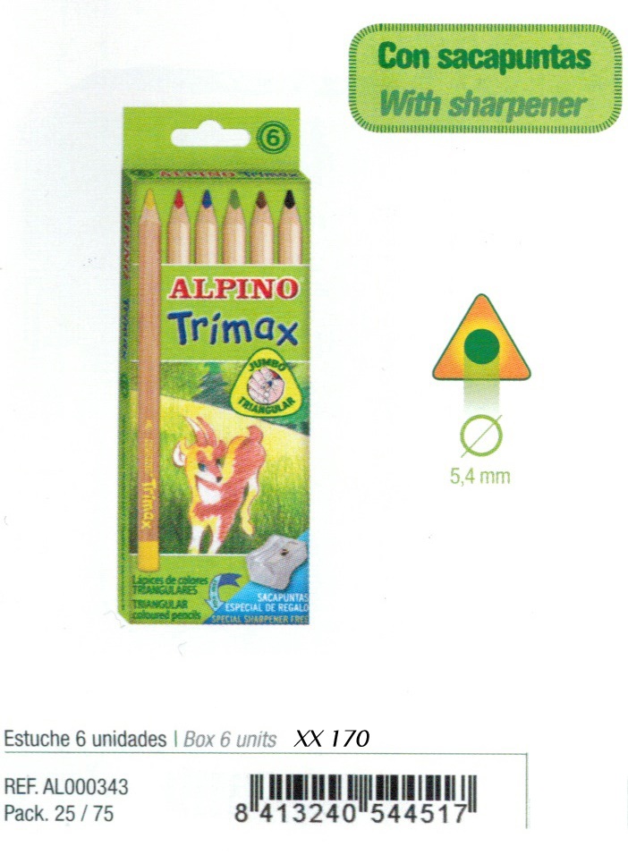 ALPINO LAPIZ COLOR TRIMAX 6U 901300