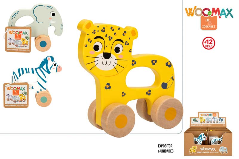 ANIMALES MADERA C/RUEDAS 9031500