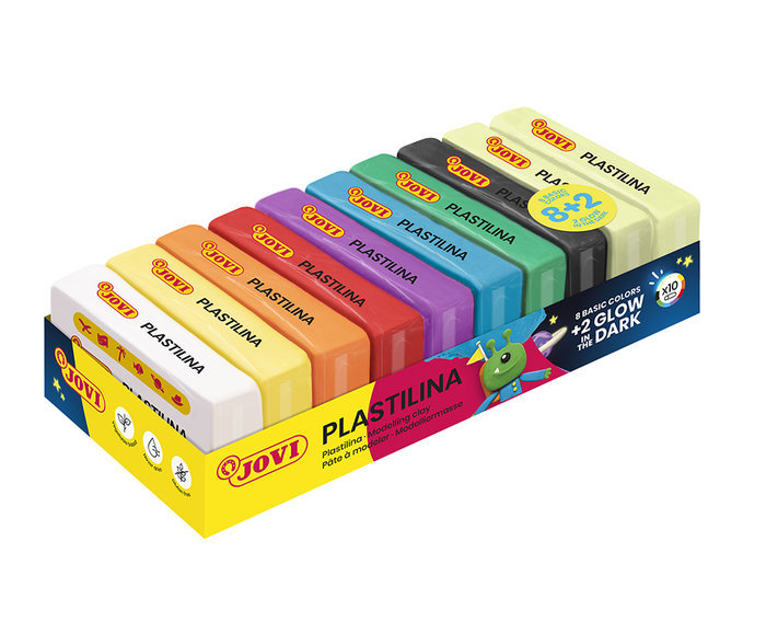 BANDEJA 10PLAST 50GR 8COLORES+2FOSFORES 906200