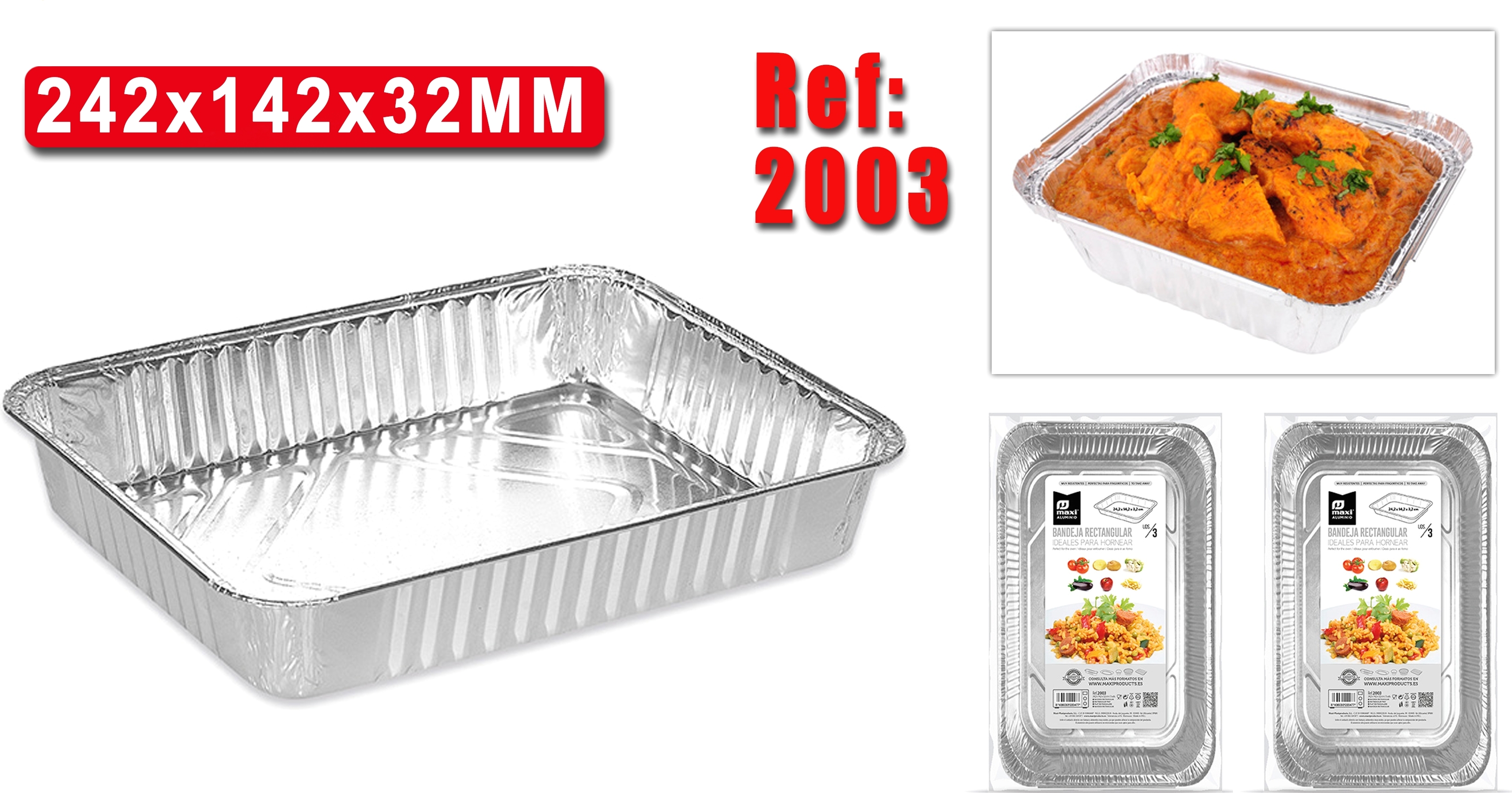 BANDEJA ALUM.  RECT,242X142 3U  9004000