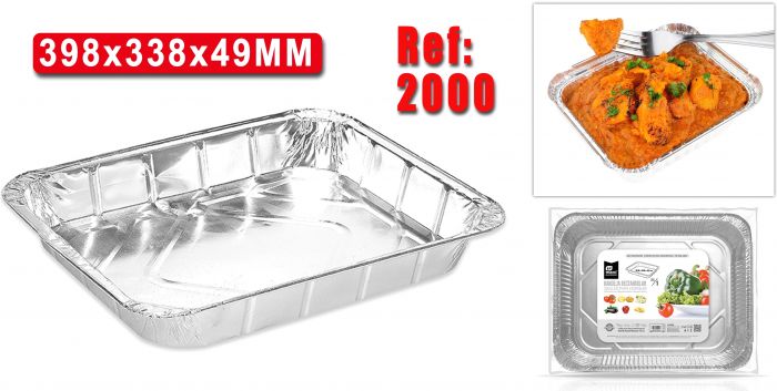 BANDEJA ALUM.  RECT.398X338 900600