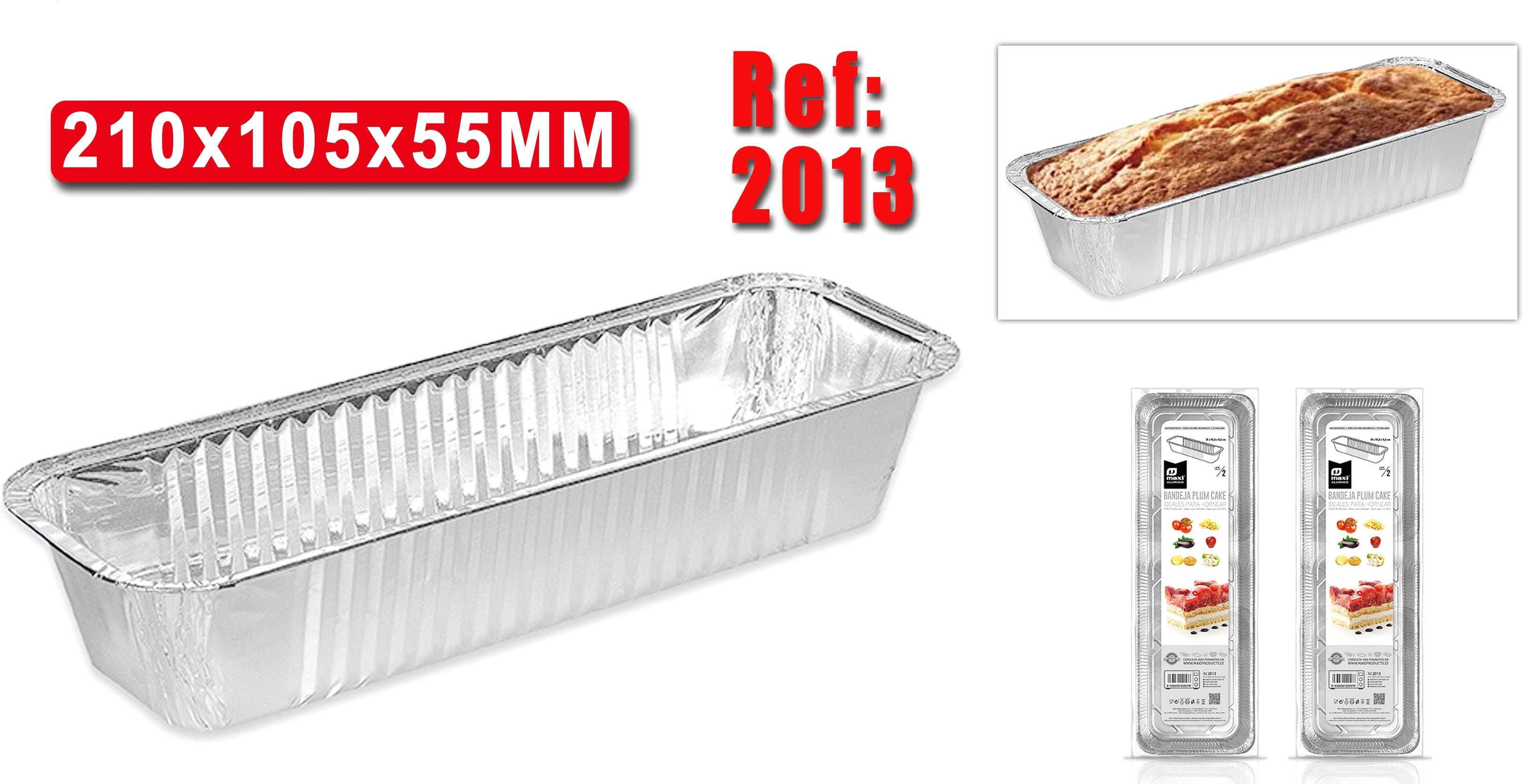 BANDEJA PLUM CAKE 1KG 2U 9003500