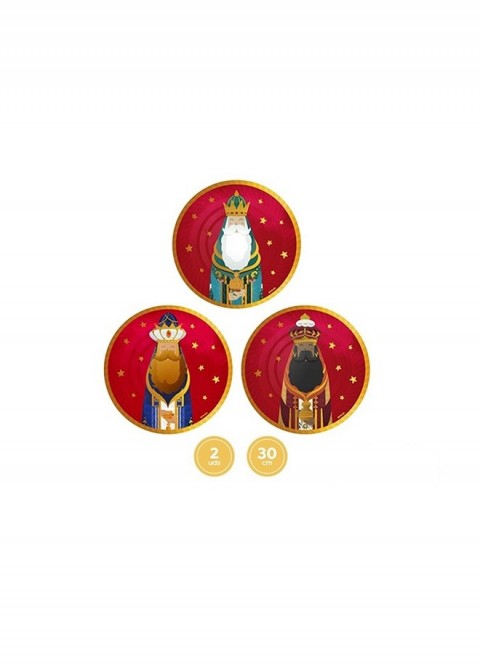 BANDEJA REYES MAGOS 30CM 2UD 9007500