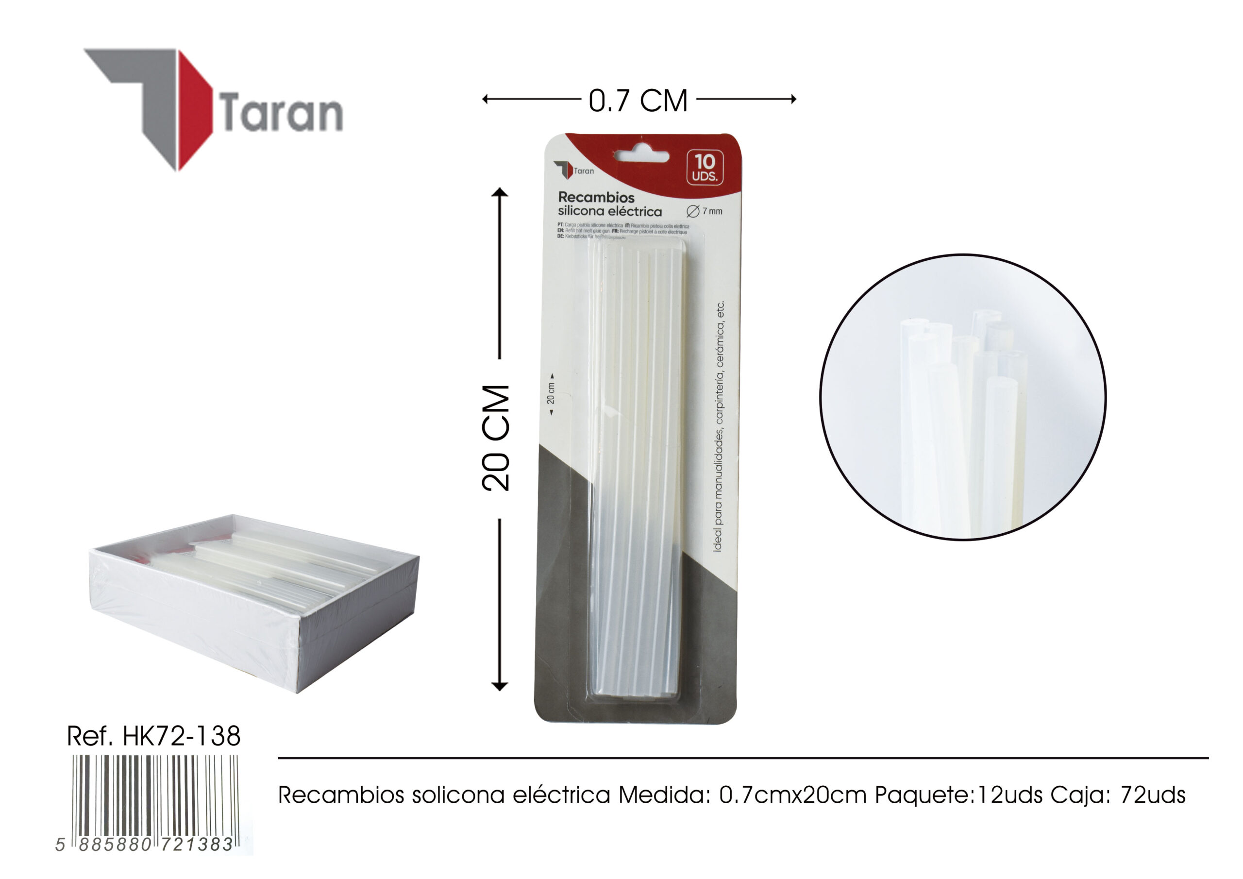 BARRA SILICONA 7MMX200MM 10U HK72138 900900