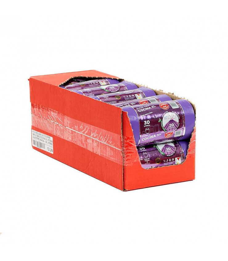 B.BASURA 57X65 LILA C/FACIL 30L 20U 901300