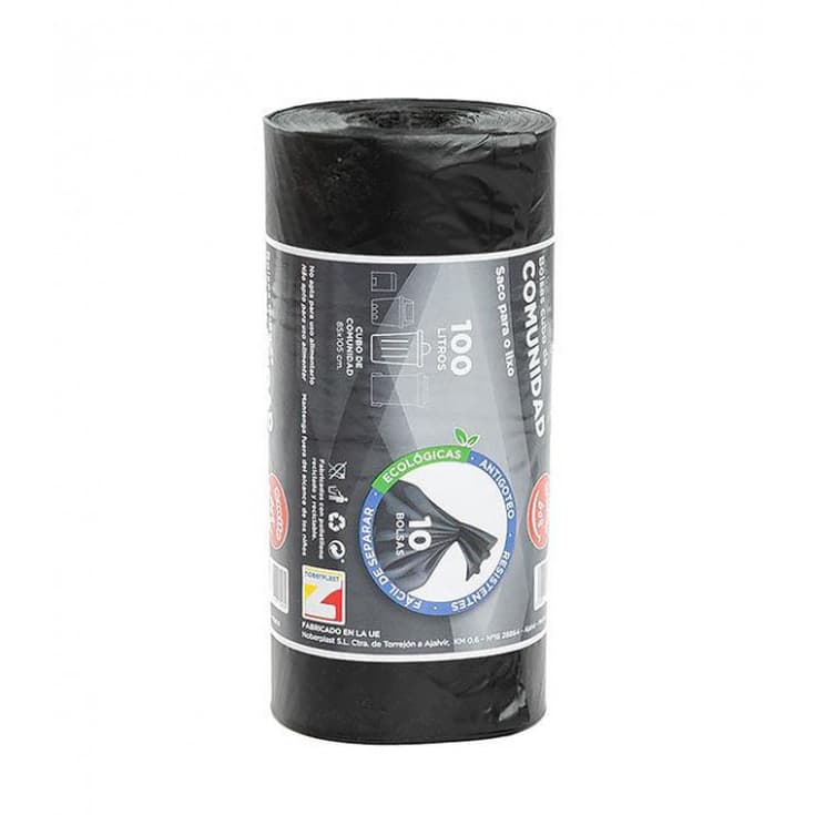 B.BASURA 85X105 100L NEGRA 10UD 900900