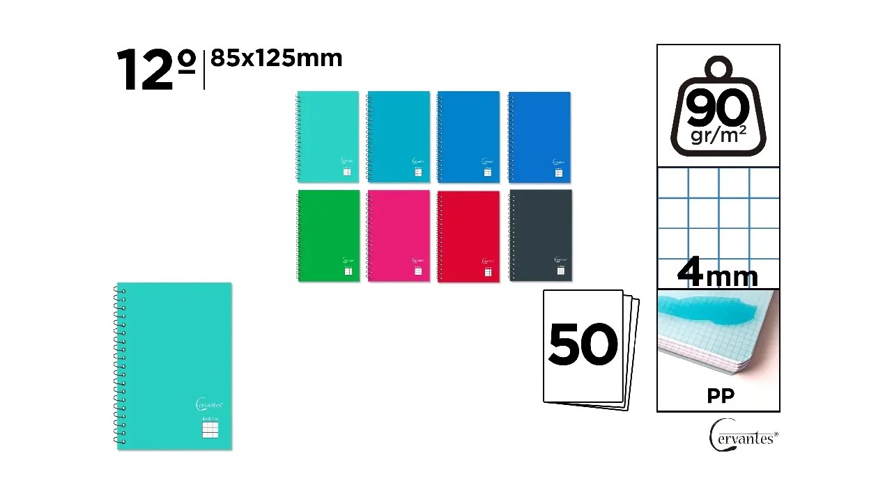 BLOC 12ºPP 90GR 50H CUAD.VERT 906500