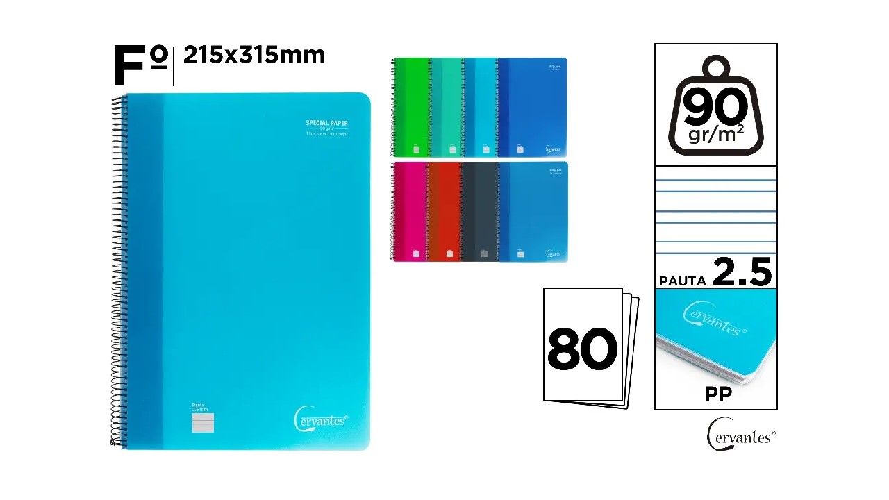 BLOC Fº 80H 90GR CERVANTES 2R 9018500