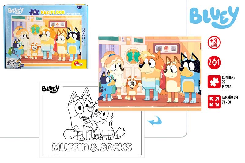 BLUEY PUZZLE DOBLE CARA 70X50 9082500
