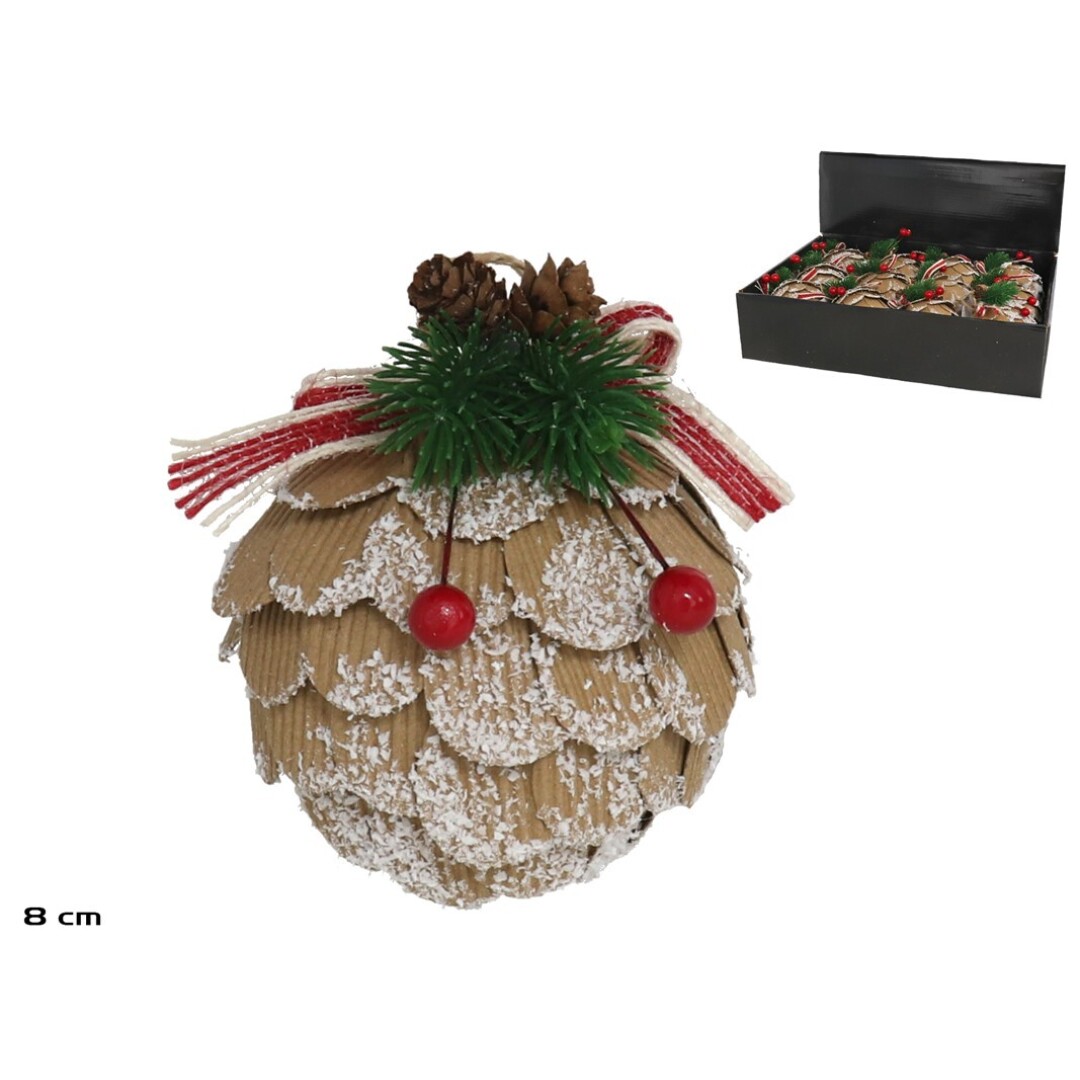 BOLA NAVIDAD PILA NAT.NEVADA 8CM 900900
