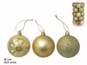 BOLA NAVIDAD X20 ORO 8CM 9058500