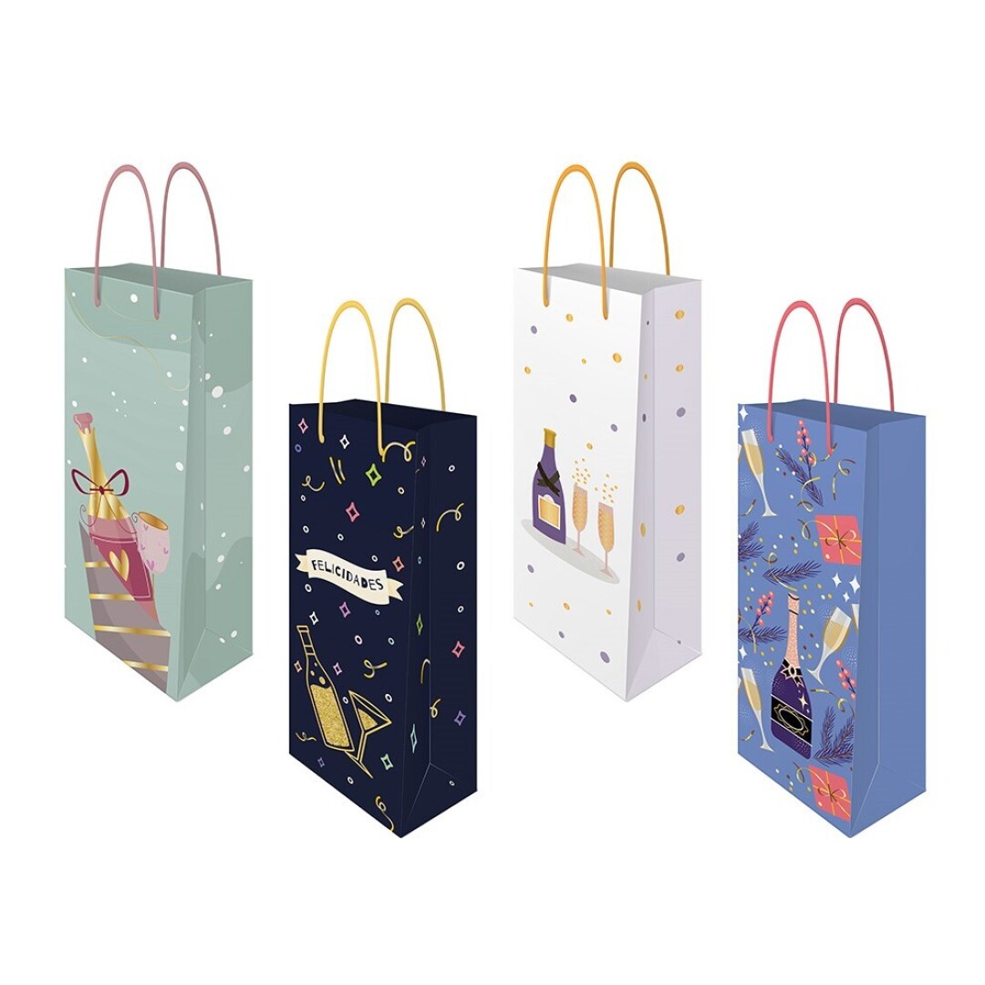 BOLSA 1BOTELLA DECORADA 900700