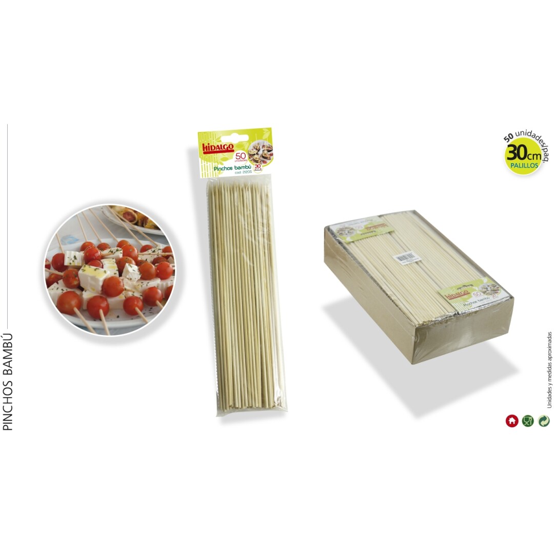 BOLSA 50 PINCHOS BAMBU 30CM 900700