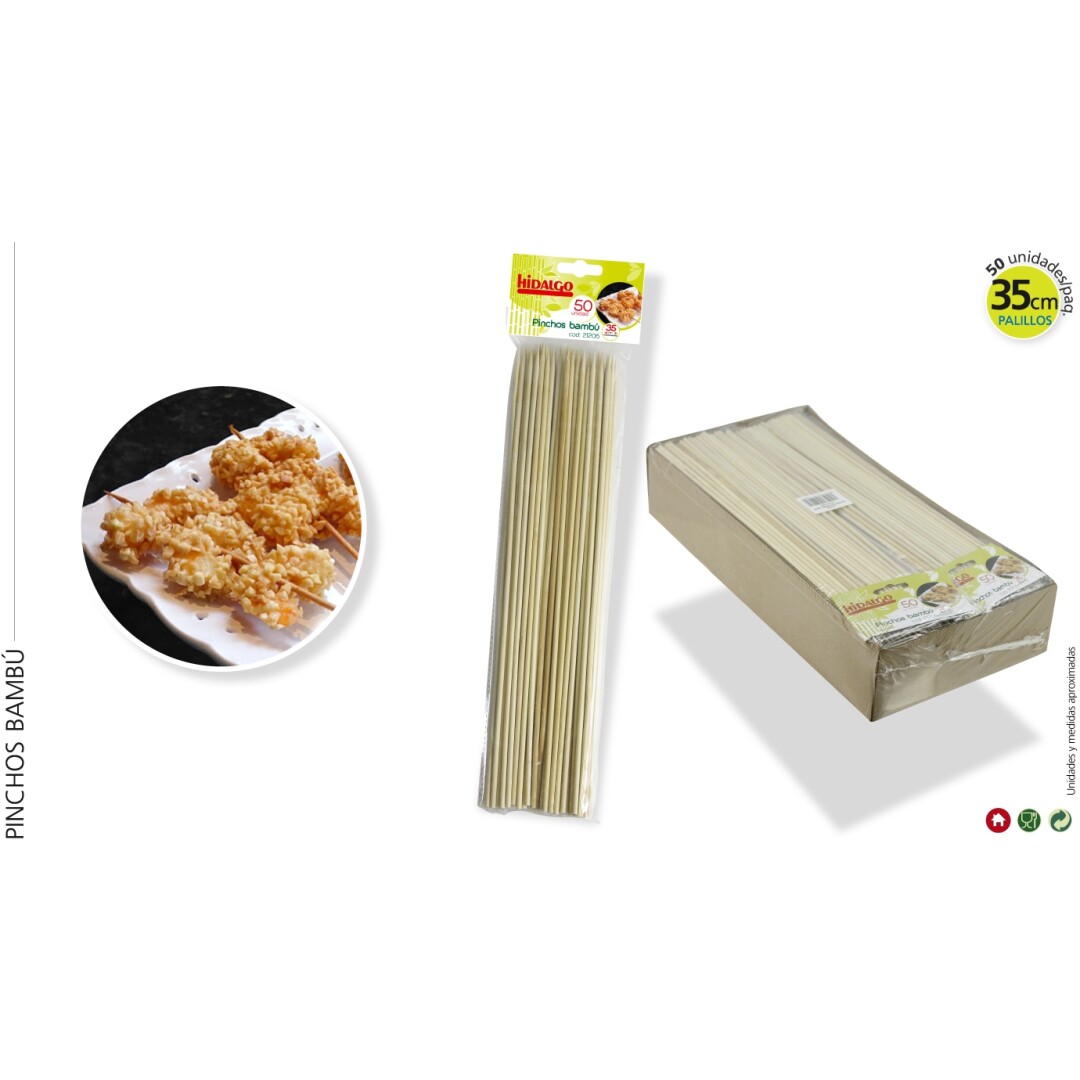 BOLSA 50 PINCHOS BAMBU 35CM  9007500