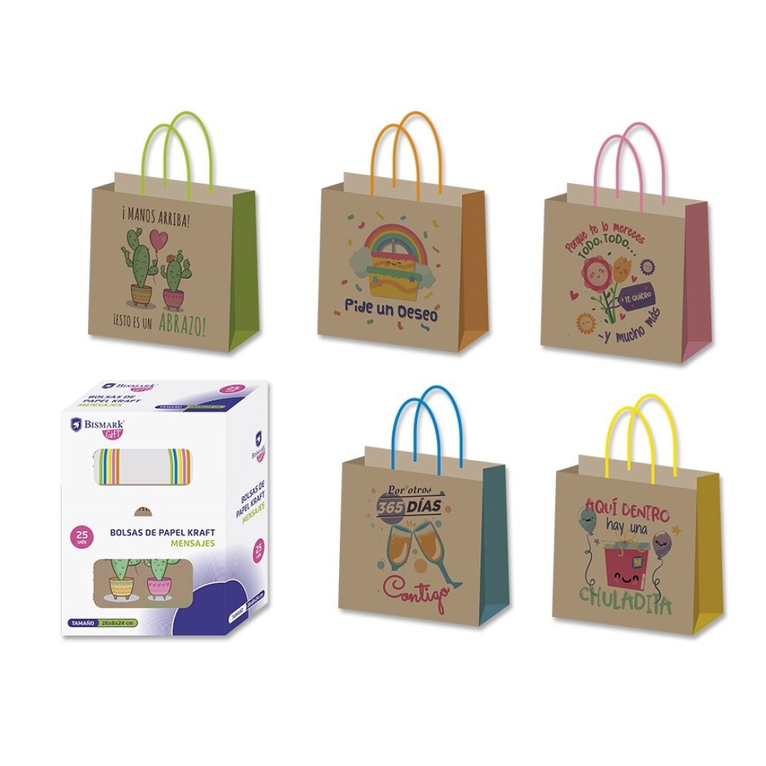 BOLSA KRAFT MENSAJES 26X8X24 9008500