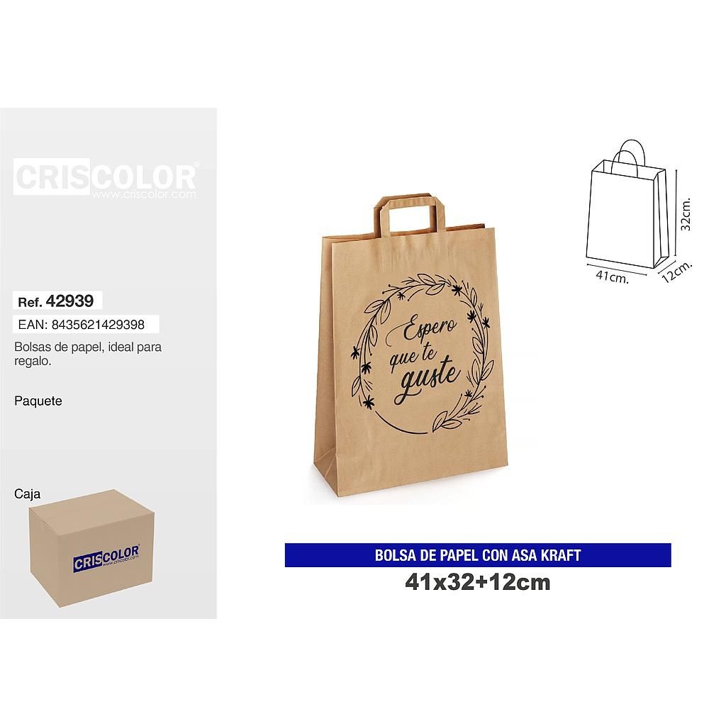 BOLSA PAPEL C/ASA ESPERO 41X32X12 900300