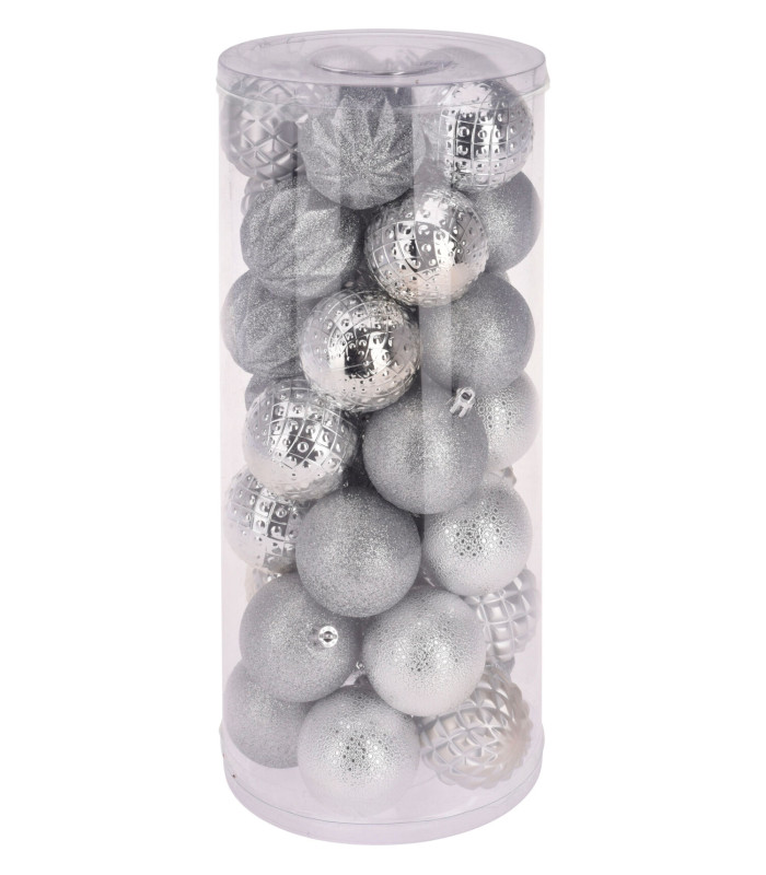 BOTE 35 BOLAS PLATA 6CM 9084500