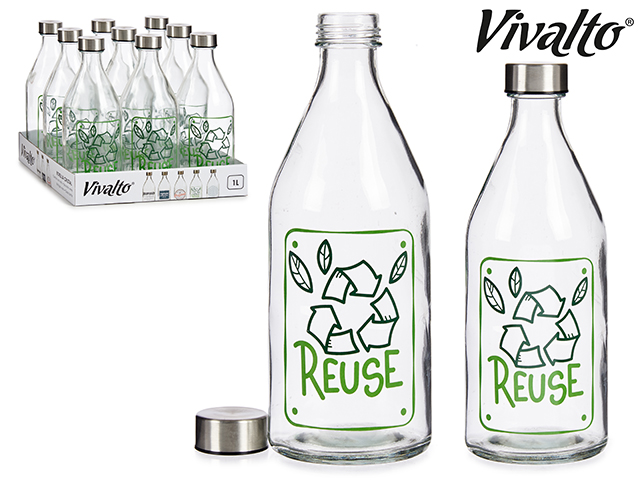 BOTELLA 1L TAPON ACERO REUSE  9021500