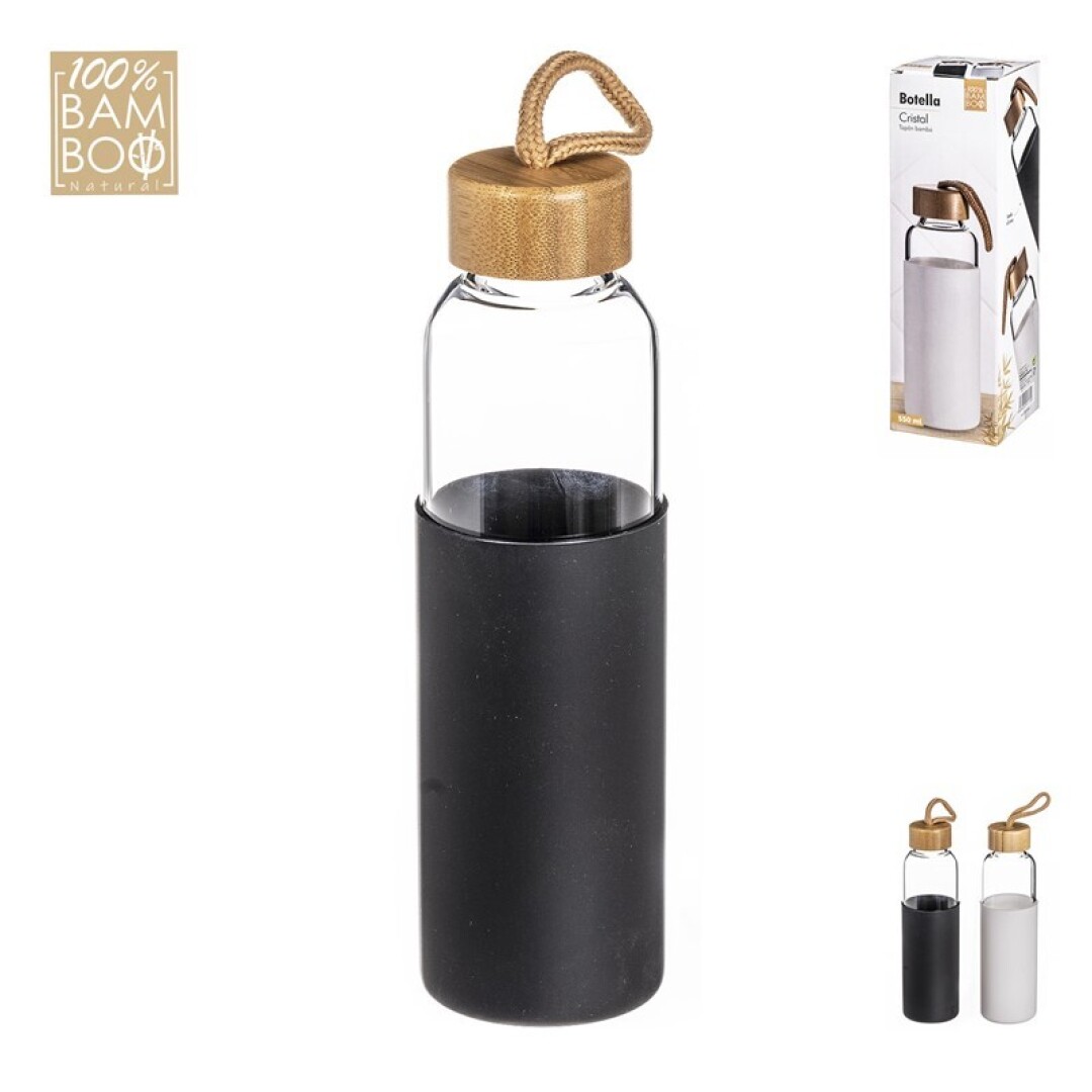 BOTELLA CRISTAL BAMBU Y SILIC. 550ML 905100