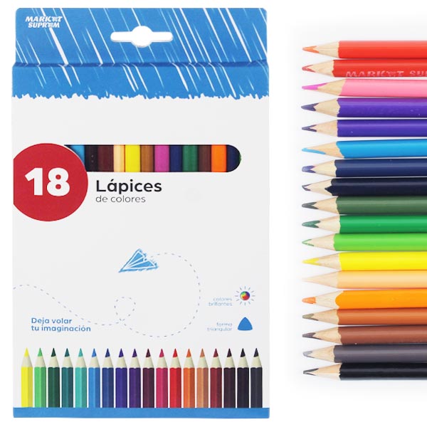 CAJA 18 LAPICES COLORES 17CM 900900