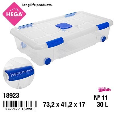 CAJA Nº11 HEGA C/RUEDAS 30L 73X41X17 909400