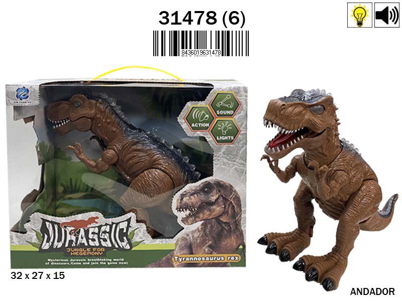 CAJA T-REX ANDA,LUZ Y SONODO 910500