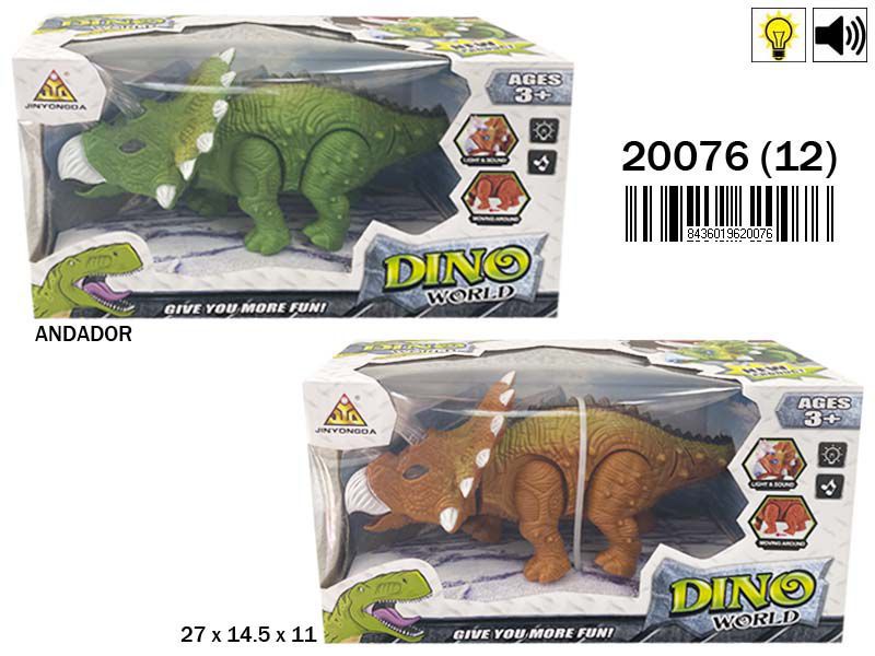 CAJA TRICERATOPS ANDA ,LUZ Y SON 905300