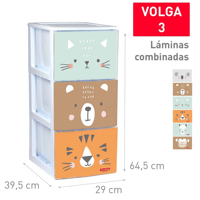 CAJONERA 3CAJ ZOO 64X29X39 919200