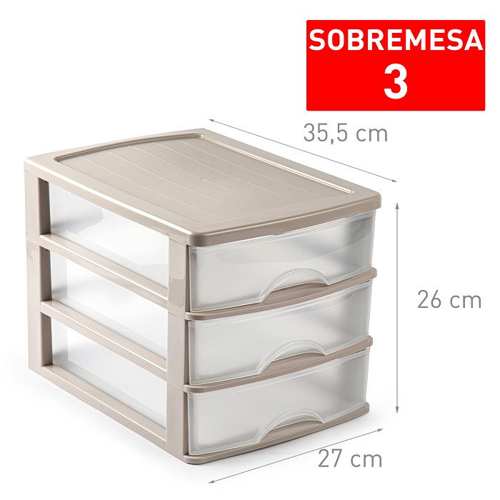 CAJONERA SOBREMESA  3CAJ MARRON 9071500