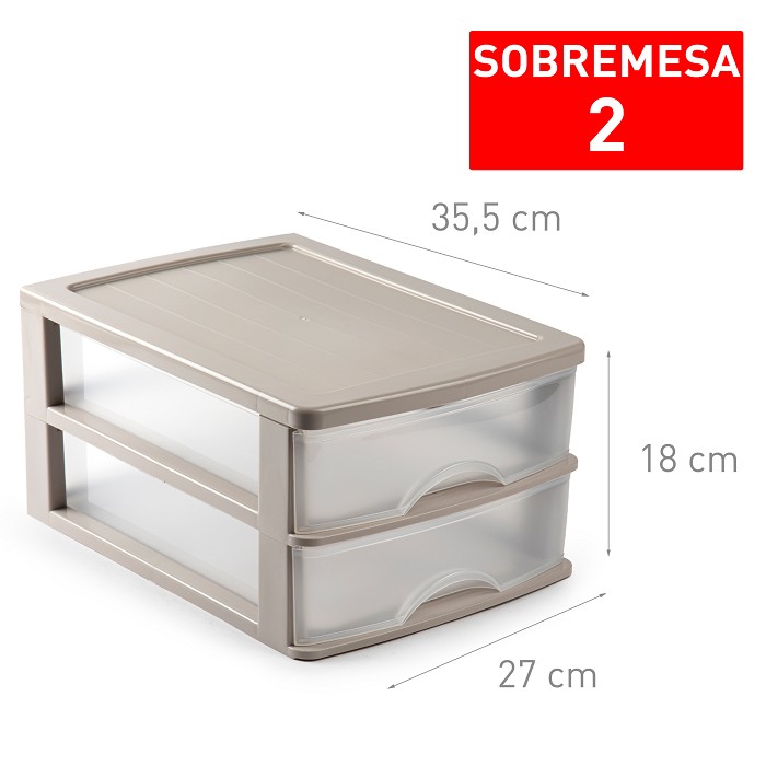 CAJONERA SOBREMESA 2CAJ MARRON 9049500