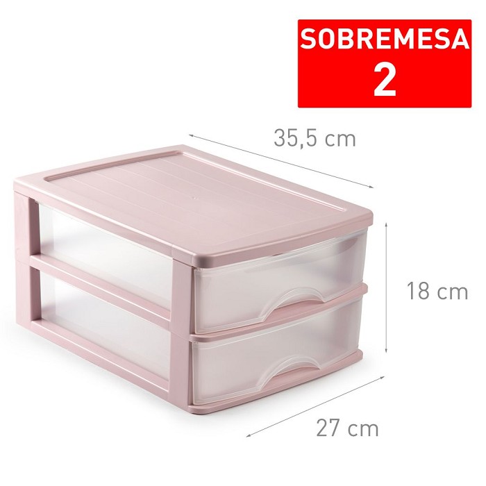 CAJONERA SOBREMESA 2CAJ ROSA 9049500