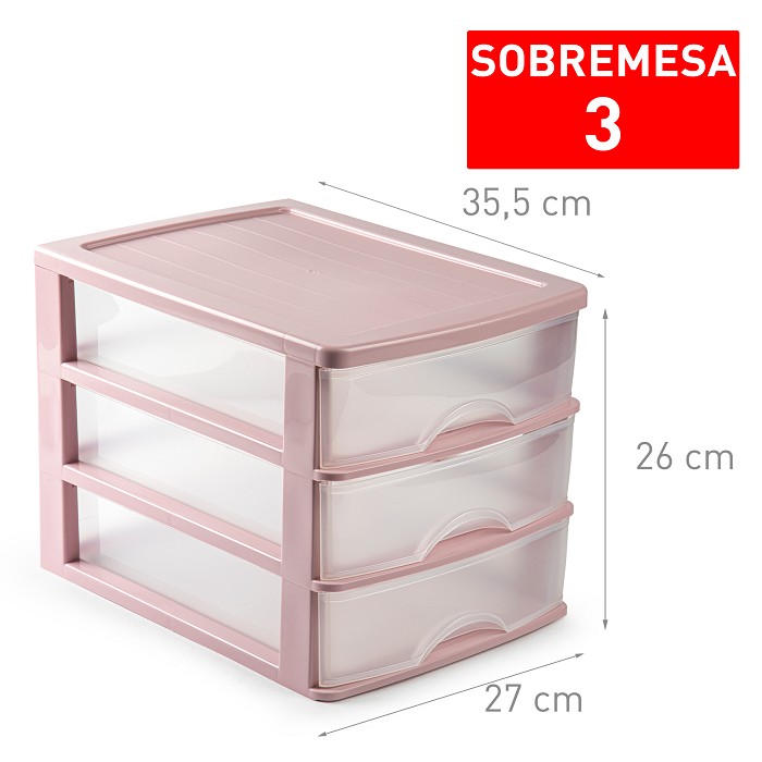 CAJONERASOBREMESA 3CAJ ROSA  9071500