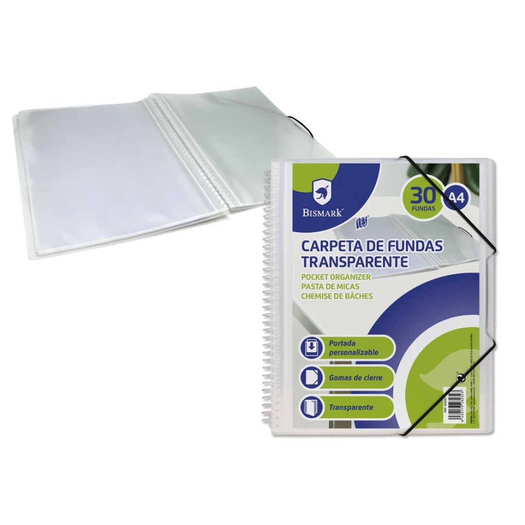 CARPETA ESPIRAL 30F TRANSP  9035000