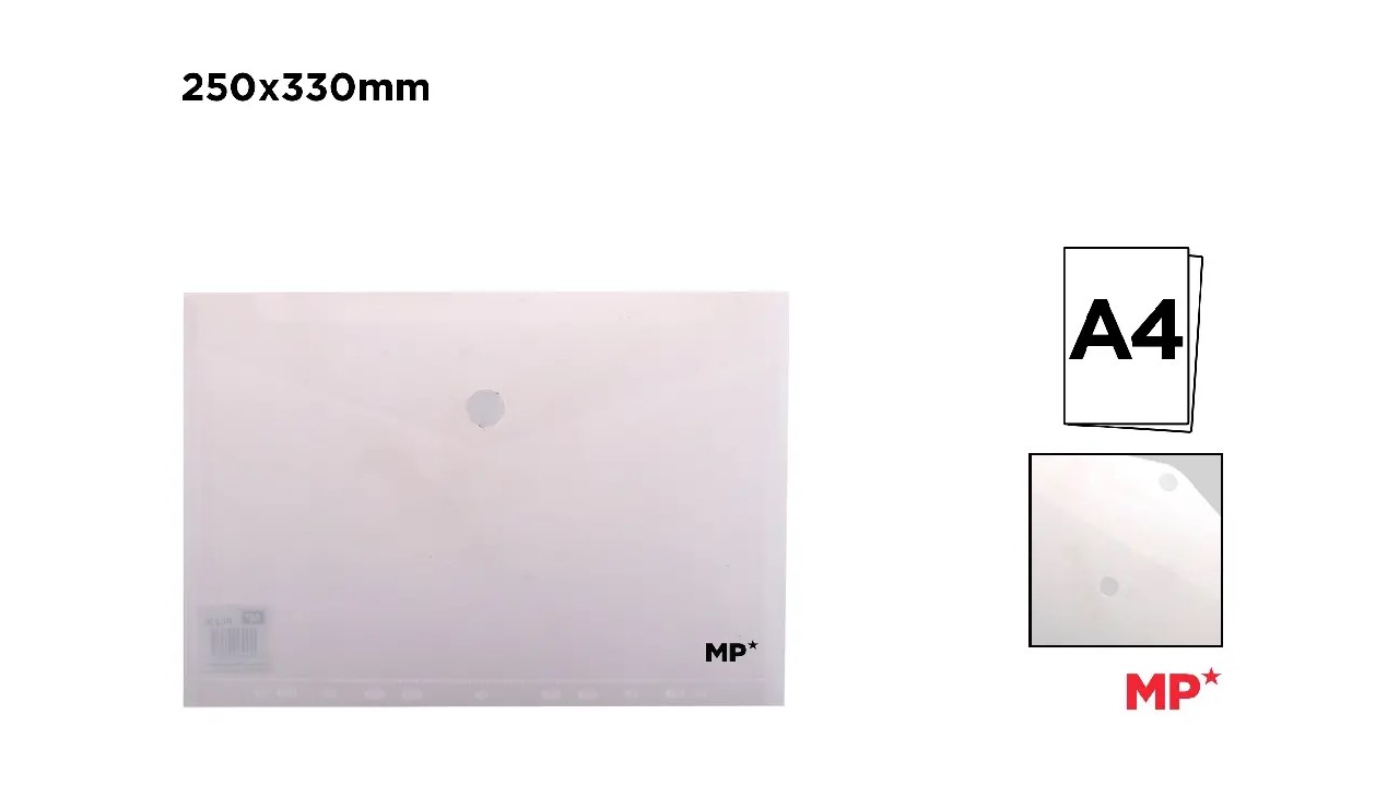 CARPETA SOBRE VELCRO A4 TRANSP C/PERF 9005500