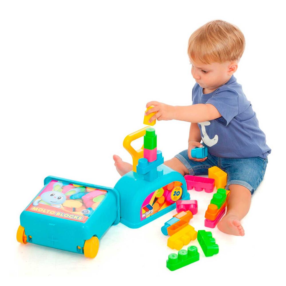 CARRITO AZUL C/BLOQUES 20PC 911500