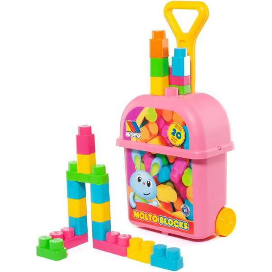CARRITO ROSA C/BLOQUES 20PCS 911500