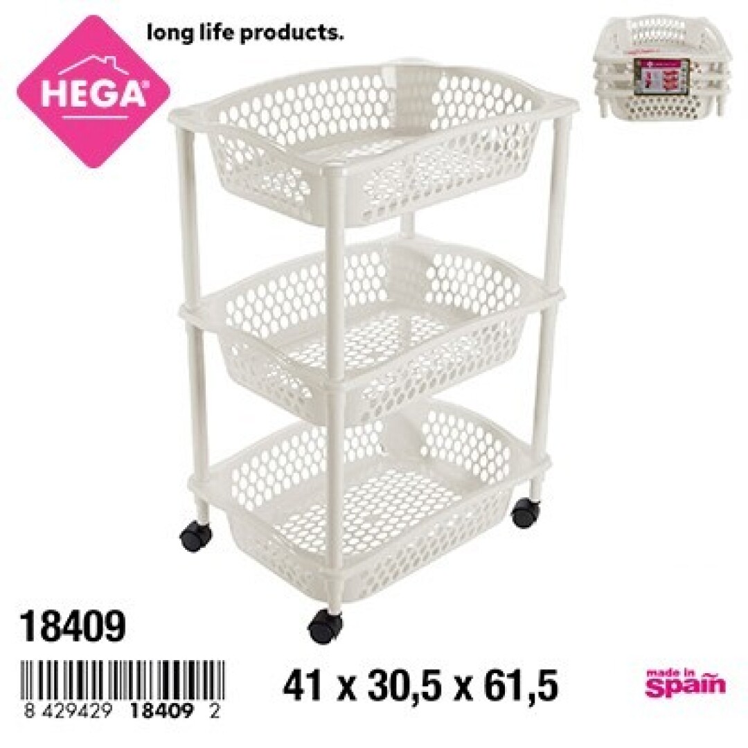 CARRITO VERDULERO 3CEST BCO 9068500