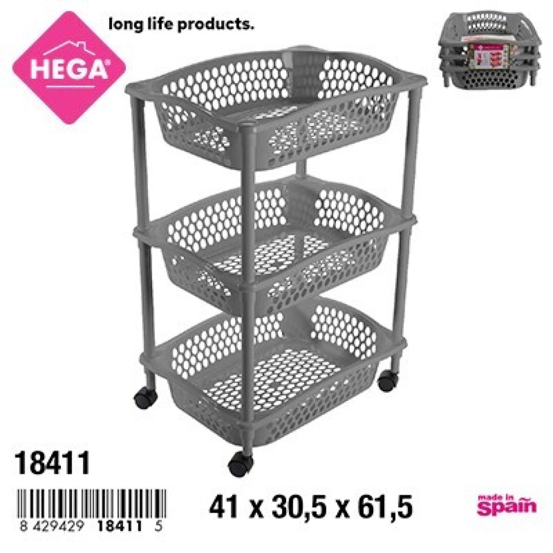CARRITO VERDULERO 3CEST. GRIS 9068500