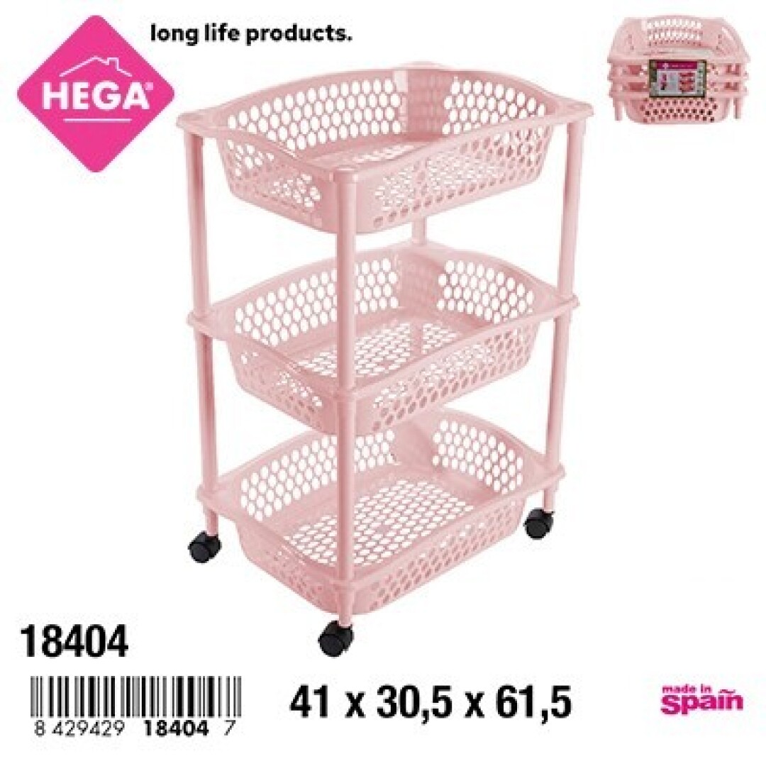 CARRITO VERDULERO CIBELES 3CEST ROSA 9068500