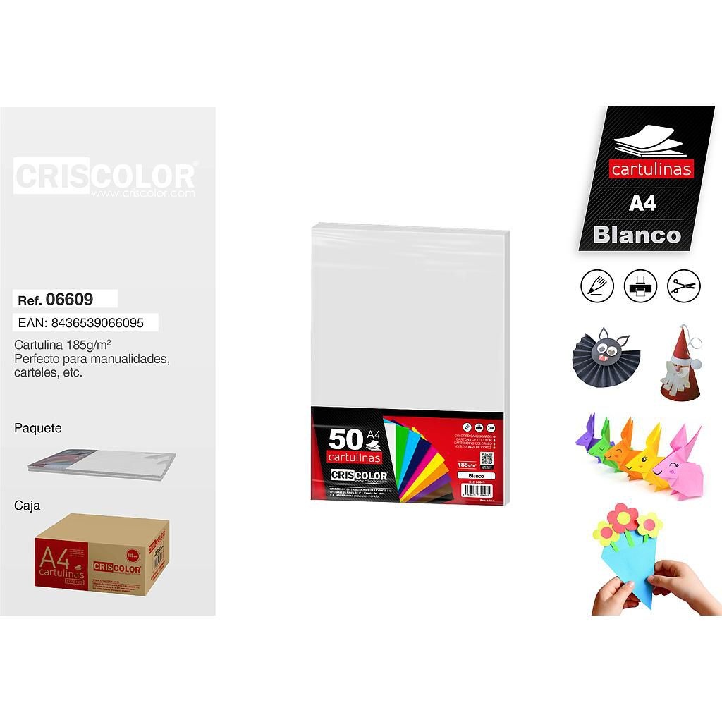 CARTULINA A4 BLANCA 50UD 9002900
