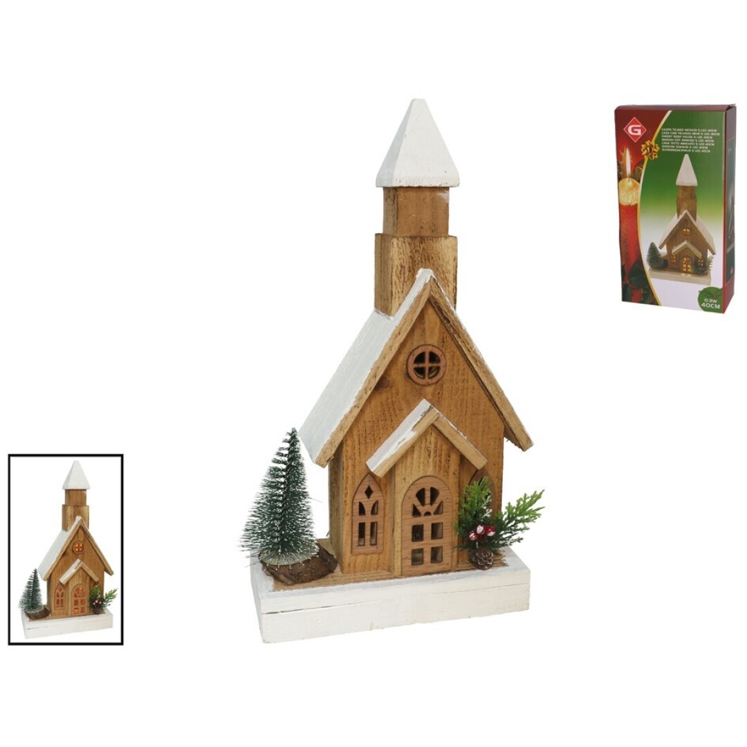 CASITA TEJADO NEVADO 5LED 40CM 908500