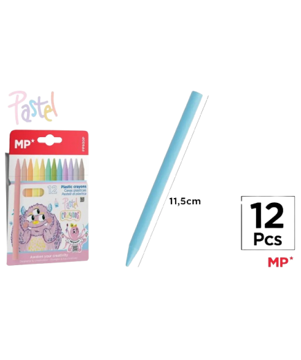 CERA PLASTICA KIDS PASTEL 12U 901100