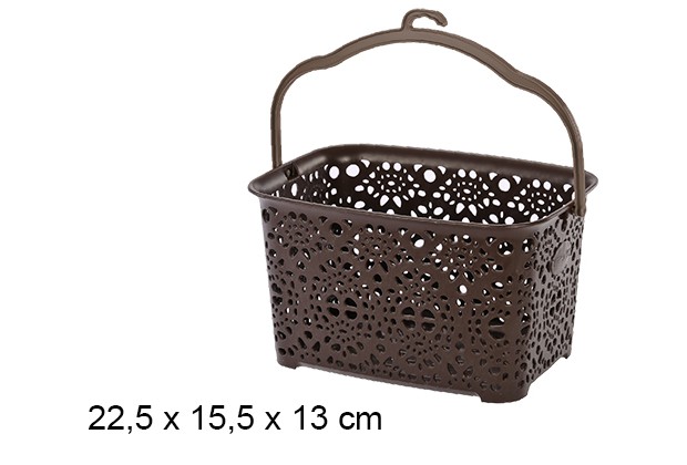 CESTA  PINZAS PLAST.MARRON 9008500