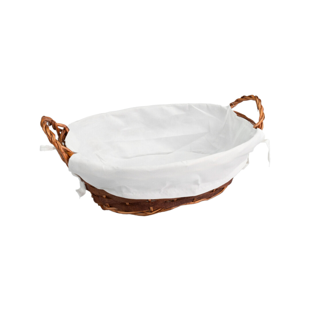 CESTA MIMBRE CAOBA C/FORRO OVAL 26CM  901800