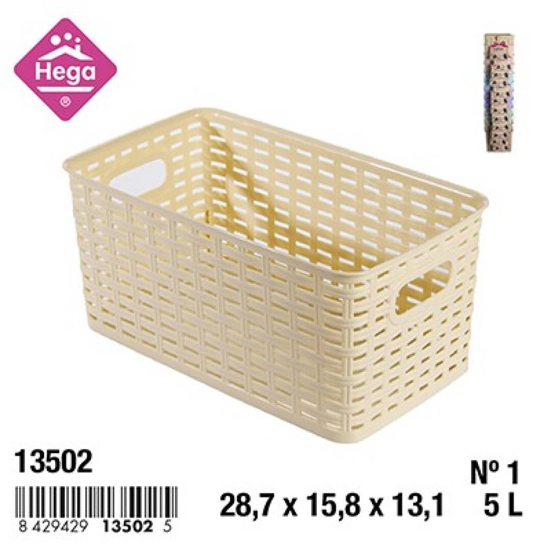 CESTA RATTAN Nº1 5L 28X15X13 PASTEL 9014000